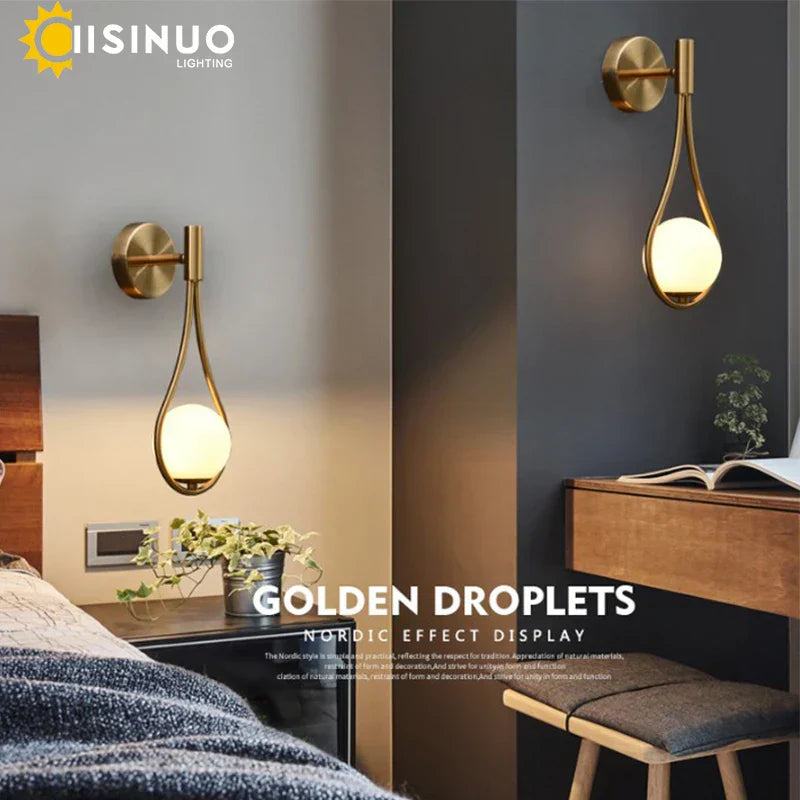 DecorBites™ مصباح حائط ذهبي G9 - إضاءة بتصميم نورديك لغرف النوم، الممرات، ومناطق الدراسة