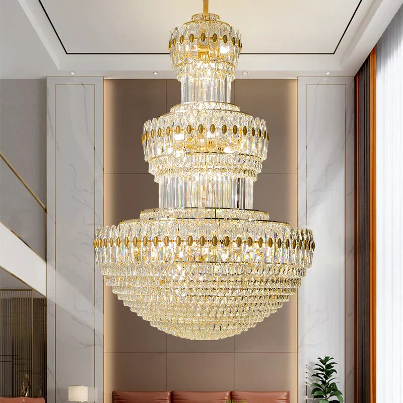 DecorBites™ كريستال دوبلكس إضاءة فاخرة مزخرفة لبهو الفنادق وغرف المعيشة