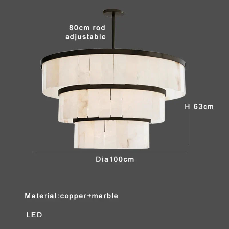 DecorBites™ Gold Marble Ceiling Pendant Light Round Elegant Luxury Hanging Lamp
