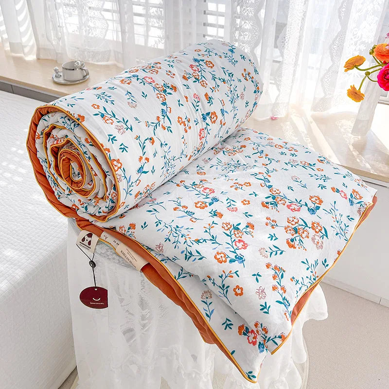 DecorBites™ Double Layered Soya Fibre Filling Quilt: Soft, Breathable, Grade A Maternal and Child Comforter