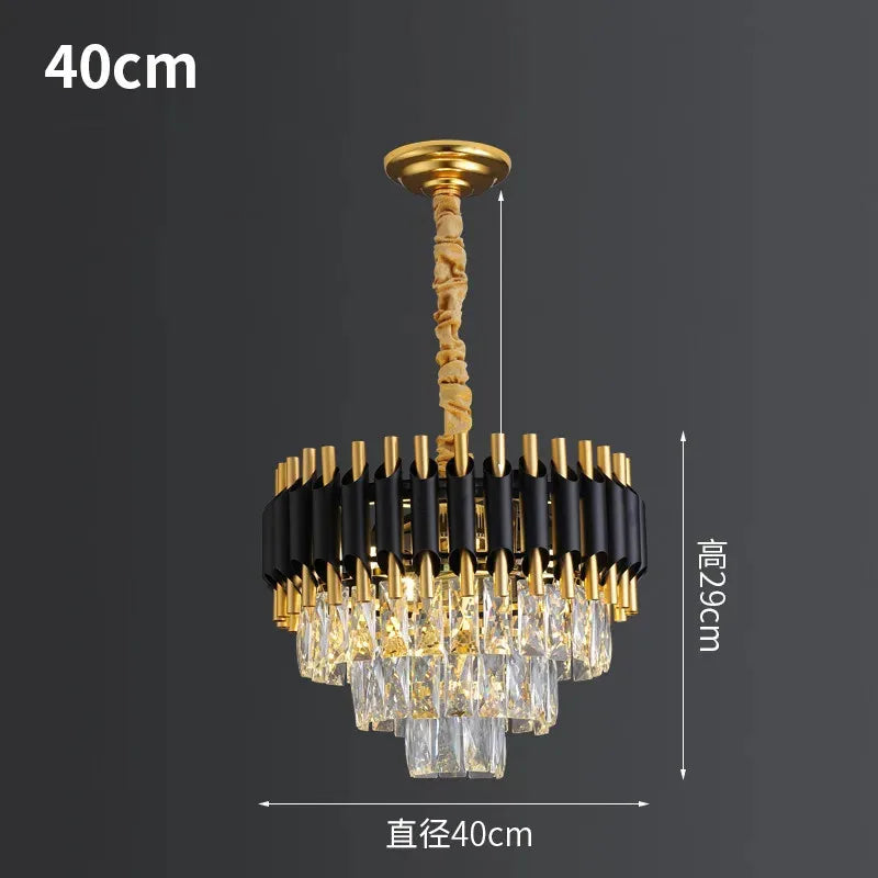 DecorBites™ Crystal LED Pendant Chandelier for Modern Living Spaces