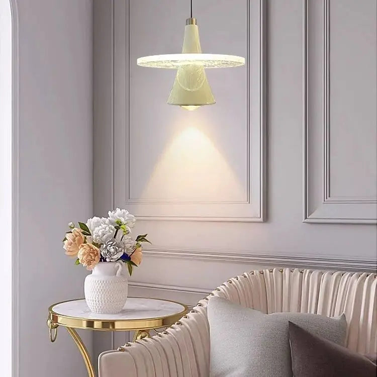ثريا طبق طائر LED من DecorBites™ مصباح معلق عصري لغرفة الطعام والنوم - مصمم Frisbi إيطالي