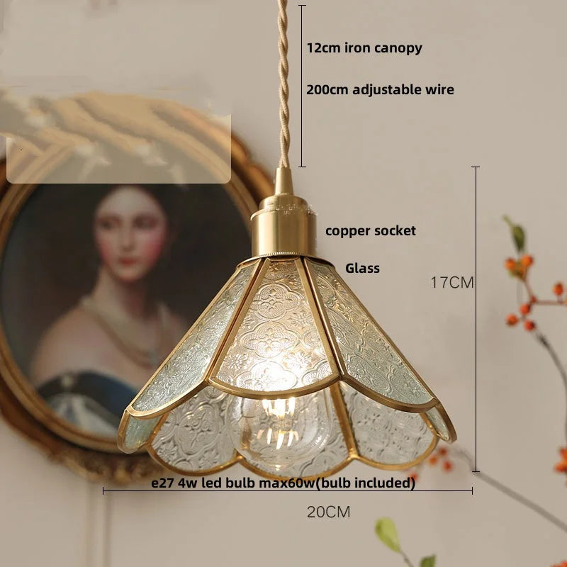 DecorBites™ Copper Glass LED Pendant Lamp, Modern Nordic Hanging Light