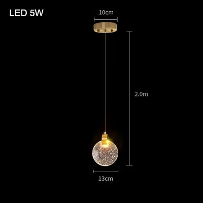 DecorBites™ Crystal Bubble Pendant Chandelier for Dining Room Bedroom Restaurant Bar