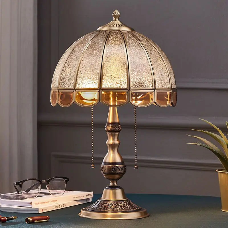 مصباح مكتبي من النحاس الفاخر DecorBites™ لغرفة النوم، مصباح أرضي لغرفة المعيشة، إضاءة LED للدراسة
