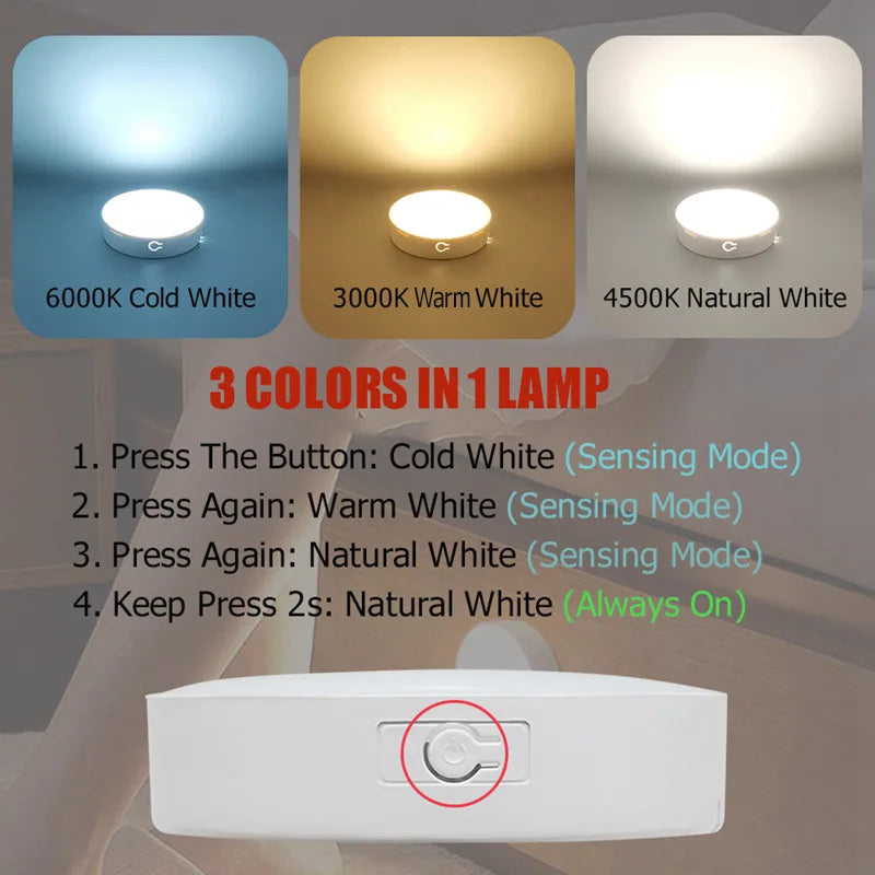 DecorBites™ مصباح LED 3 في 1 بمستشعر حركة للخزائن والدواليب