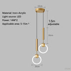 Modern Black Gold Iron Acrylic Pendant Light