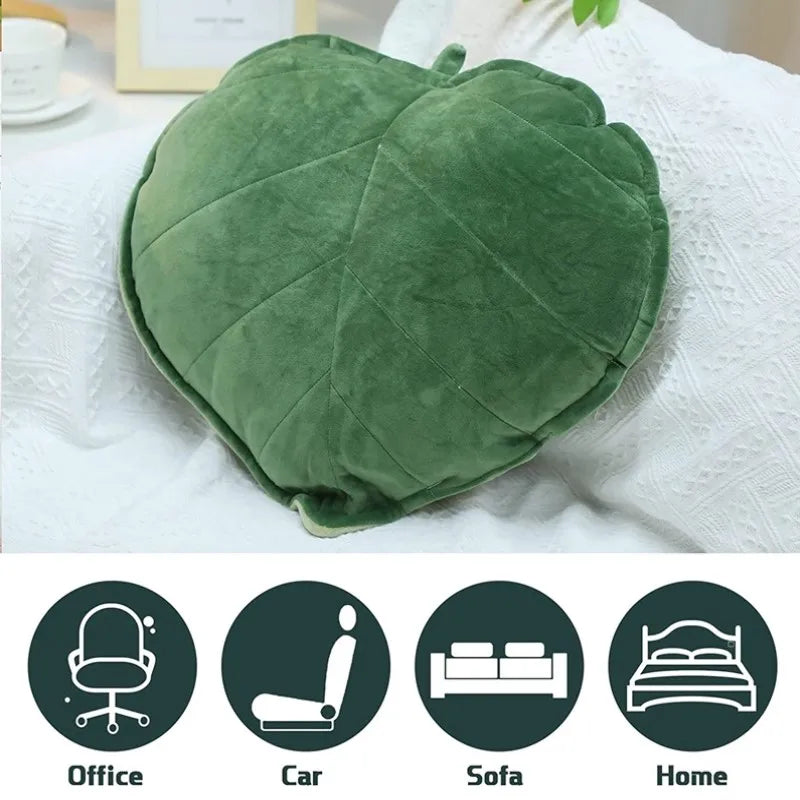 DecorBites™ 3D Leaf Throw Pillow | Soft Plush Toy Cushion for Home Car Bedroom