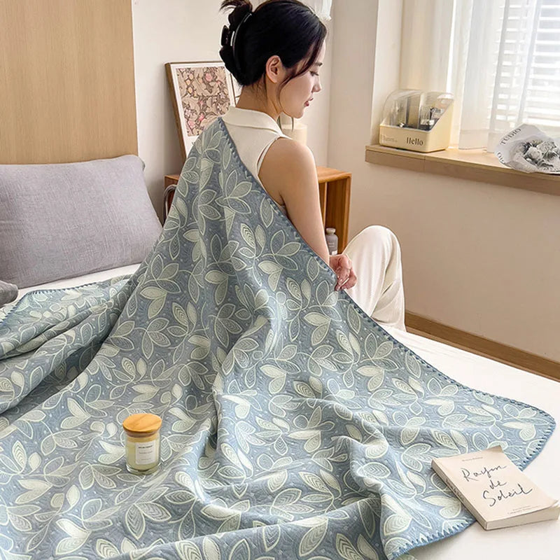 DecorBites™ Cotton Towel Blanket, Rural Printed Thin Quilt - Luxury Breathable Bedspread
