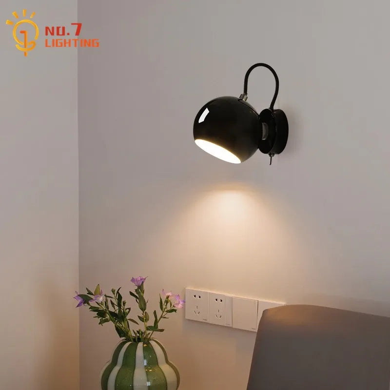 DecorBites™ Cream Wind LED Wall Lamp, Rotatable Minimalist Iron Art Sconces for Bedroom & Living Room