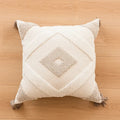 DecorBites™ Geometric Embroidered Crocheted Throw Pillow Cover for a Stylish Sofa