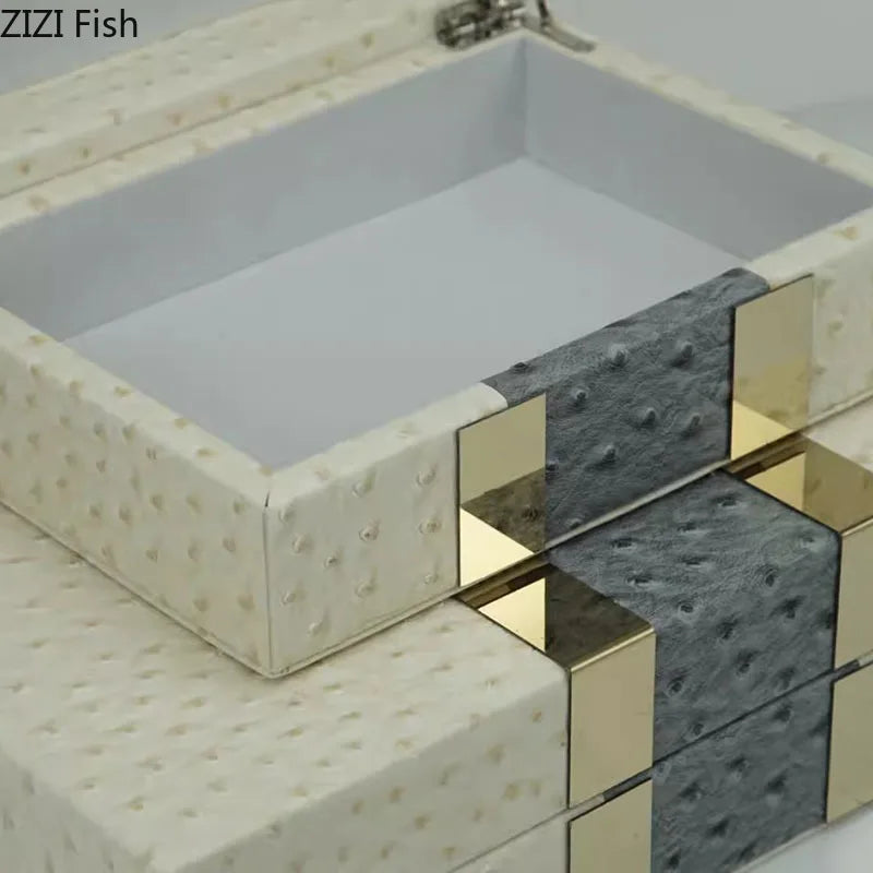 صناديق مجوهرات جلدية من DecorBites™، برطمانات مستحضرات تجميل خشبية، برطمان تخزين مجوهرات
