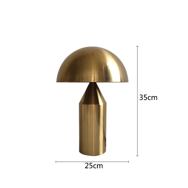 مصباح طاولة فطر ذهبي DecorBites™ من الحديد لديكور المنزل، غرفة المعيشة، غرفة النوم - واجهة G9