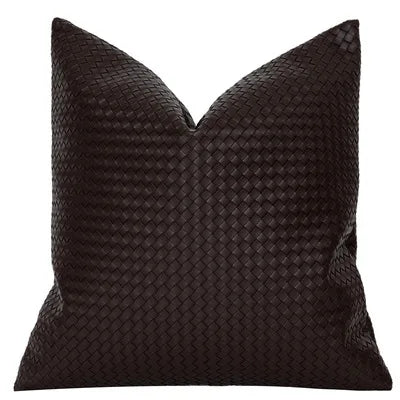 DecorBites™ Geometric Faux Leather Throw Pillow Cover - Modern Luxury Pillowcase