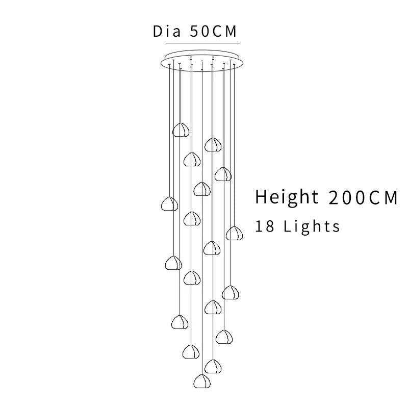DecorBites™ Crystal Ball Chandelier: Modern LED Stair Chandelier for Living Room and Kitchen
