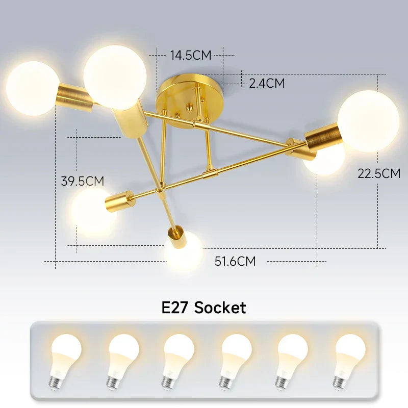 DecorBites™ ثريا سقف LED معلقة لغرفة المعيشة والمطبخ وديكور المنزل