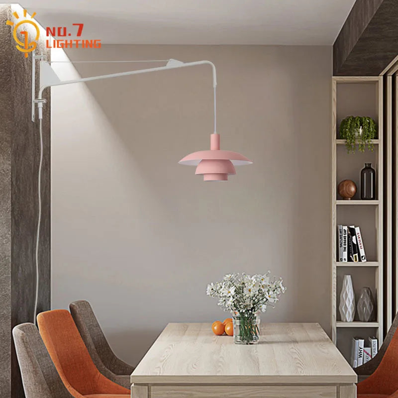 DecorBites™ Cream Wind Rotating Wall Lamp Swing Arm for Interior Lighting