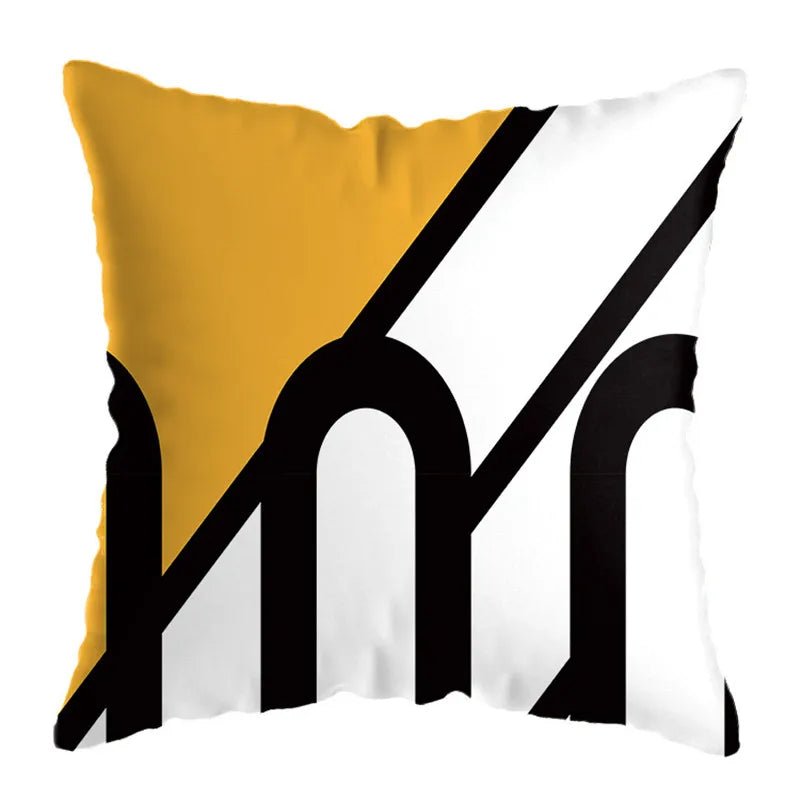 DecorBites™ Geometric Deer Print Pillowcase 45x45cm - Yellow Home Decor