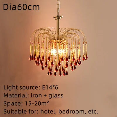 DecorBites™ Crystal Water Drop Ceiling Chandelier for Home Decor and Lighting