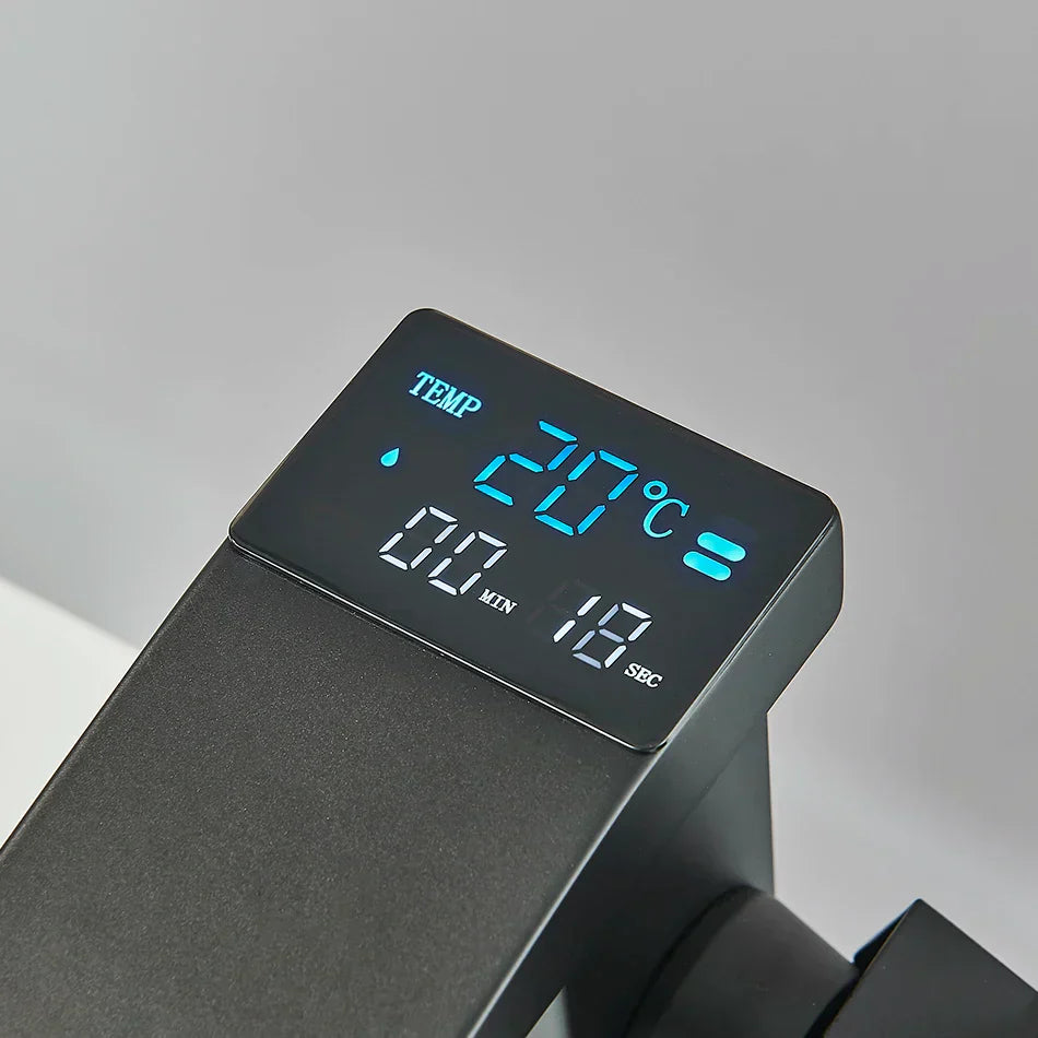 DecorBites™ صنبور حوض رقمي LCD، صنبور خلاط مطبخ نحاسي، عرض ساخن وبارد