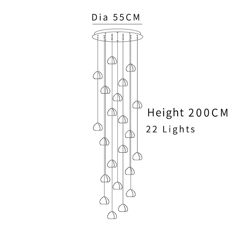 DecorBites™ Crystal Ball Chandelier: Modern LED Stair Chandelier for Living Room and Kitchen