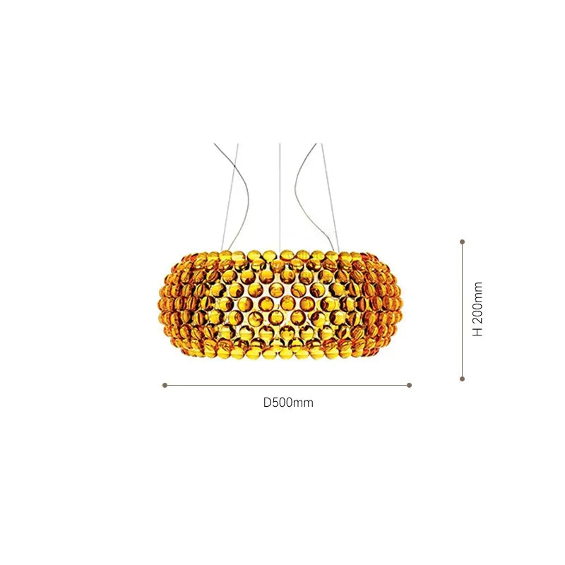 DecorBites™ Acrylic RS7 Bulb Pendant Lights Caboche Dia35/50/65CM Clear Gold Lamp