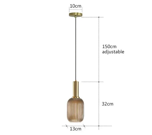 DecorBites™ Colorful Glass Pendant Lights Living Room Bedside Lamp LED Hanging Lighting
