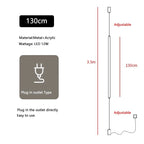 Italian Linear Black Metal & Acrylic Pendant Light