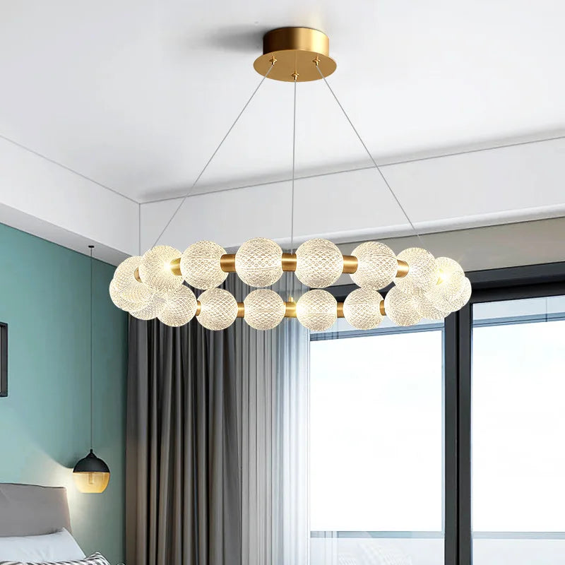 DecorBites™ Acrylic LED Chandelier: Modern Living Room Pendant Lamp