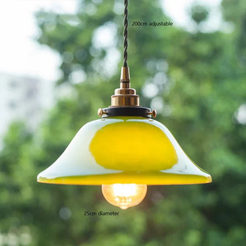مصباح قلادة DecorBites™ LED الزجاجي الأخضر للمنزل والمطعم والبار والديكور على طراز الدور العلوي.