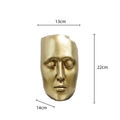 DecorBites™ Golden Mask Resin Abstract Face Sculpture for Home Decoration