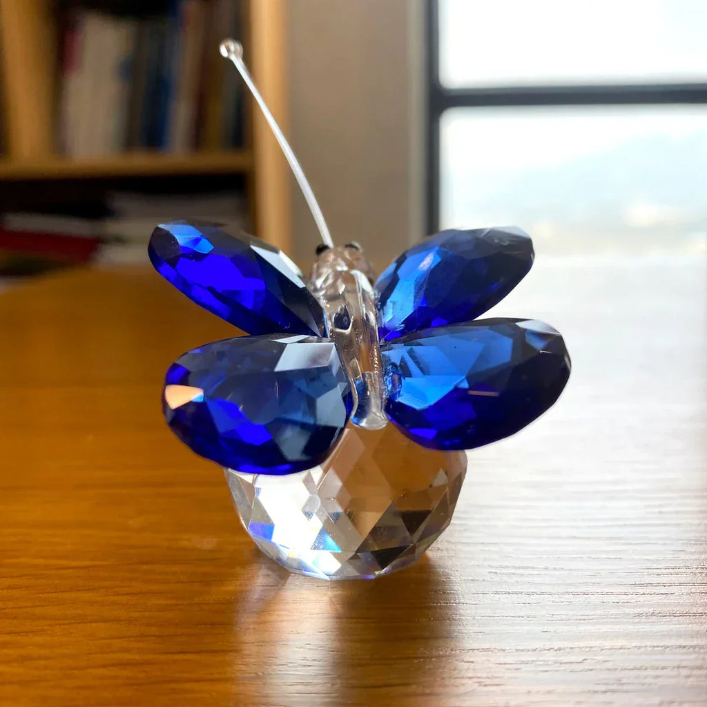 DecorBites™ Crystal Butterfly Figurine Glass Paperweight Sculpture Christmas Decor Gift