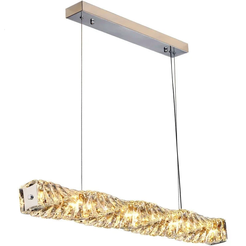 Lustre Plafonnier Suspendu LED en Cristal DecorBites™ pour Îlot de Cuisine, Salle à Manger et Salon