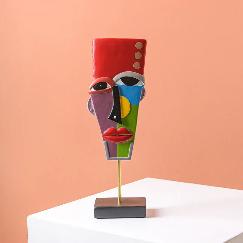DecorBites™ African Abstract Face Monkey Sculpture for Modern Home Decor
