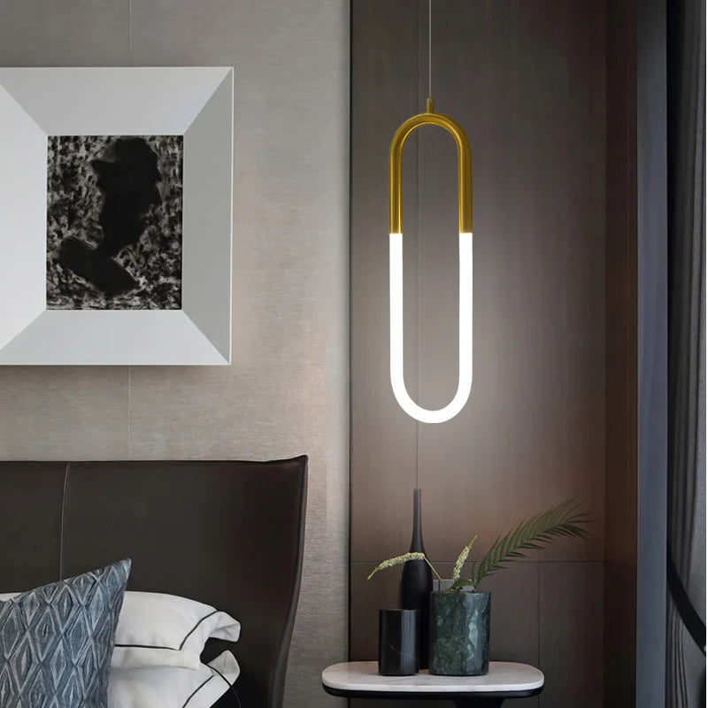 مصباح متدلي LED ذهبي أسود DecorBites™: رأس واحد/مزدوج، مصباح معلق بخط طويل