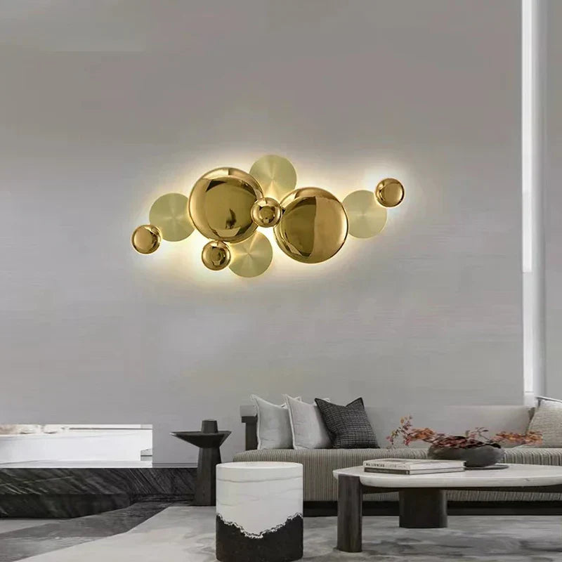 أباليق جدارية معدنية كبيرة ذهبية من DecorBites™ مصابيح LED إضاءة منزلية فاخرة عصرية