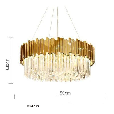 إضاءة ثريا LED كريستال بيضاوية DecorBites™ لغرفة الطعام