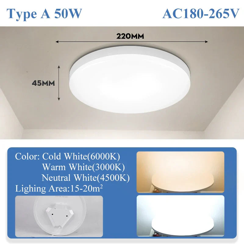 مصباح لوح الثريا السقفية LED من DecorBites™ لإضاءة ديكور المنزل