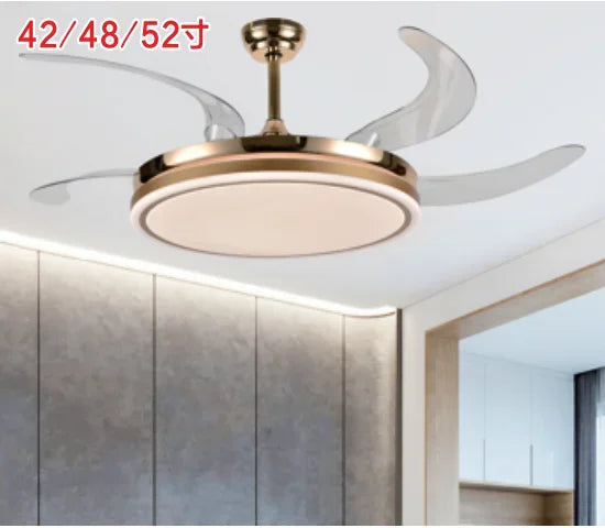 مصباح مروحة LED من DecorBites™: ثريا سقف عصرية مخفية لغرفة المعيشة وغرفة النوم وغرفة الطعام