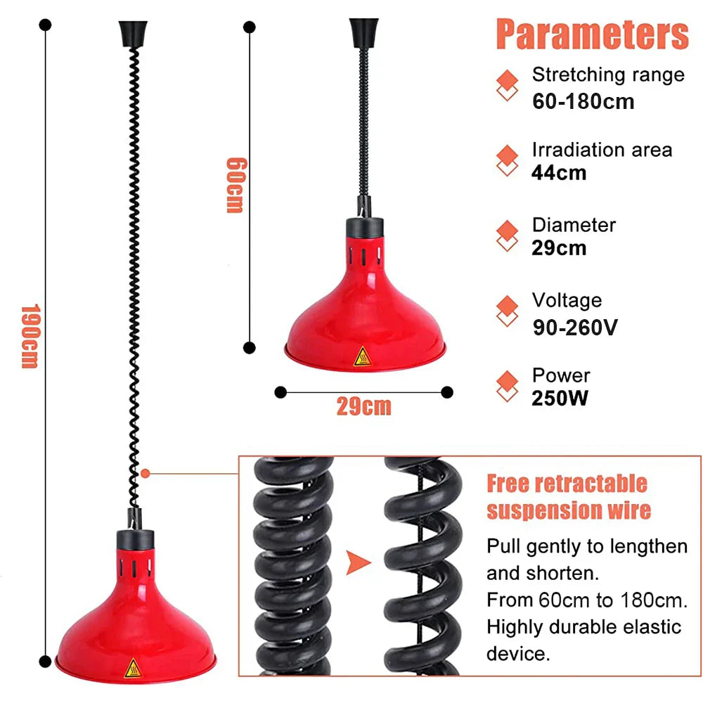 DecorBites™ Electric Heat Lamp: Adjustable Kitchen Fixture for Food Preservation