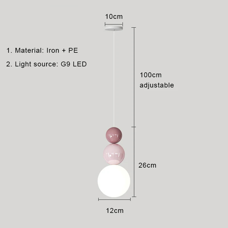 DecorBites™ Cream Nordic LED Pendant Light: Modern Hanging Lamp for Stylish Indoor Room Decor