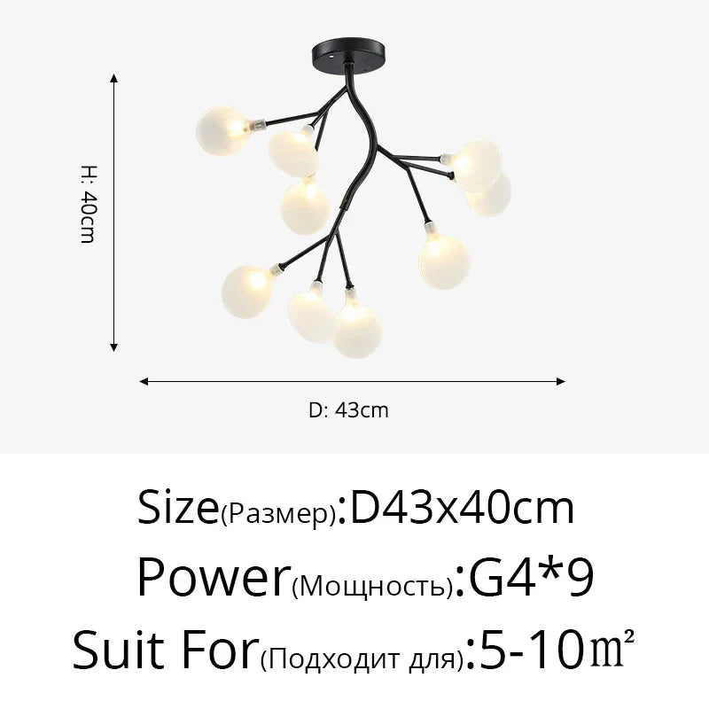 ثريا يراعة LED من DecorBites™: مصابيح سقف اسكندنافية حديثة لديكور المنزل الفاخر