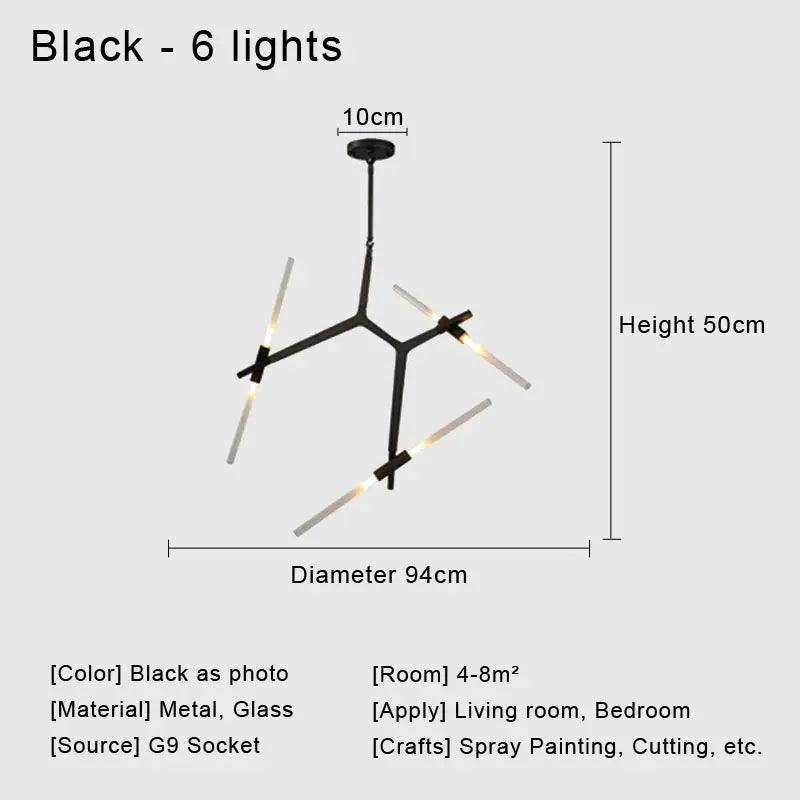 DecorBites™ Glass LED Chandelier Ceiling Light for Modern Nordic Design Home Decor