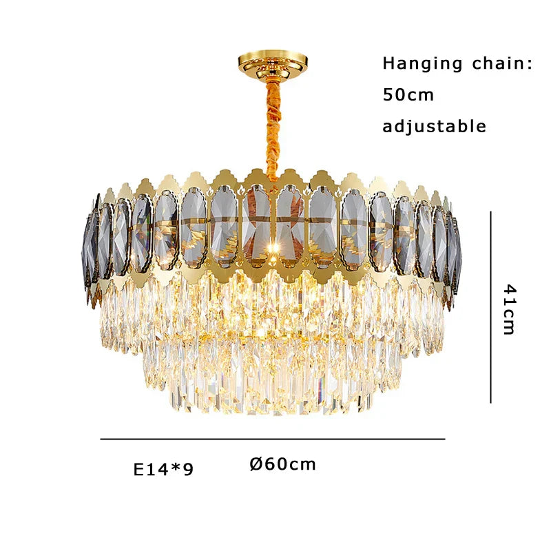 DecorBites™ Crystal Ceiling Chandelier for Modern Living Room Decor