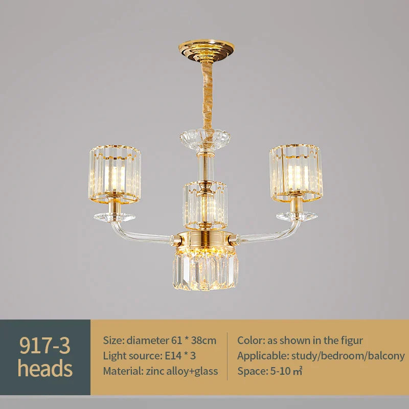 DecorBites™ Crystal Glass Pendant Lamp: Modern European Luxury for Living, Dining, Bedroom