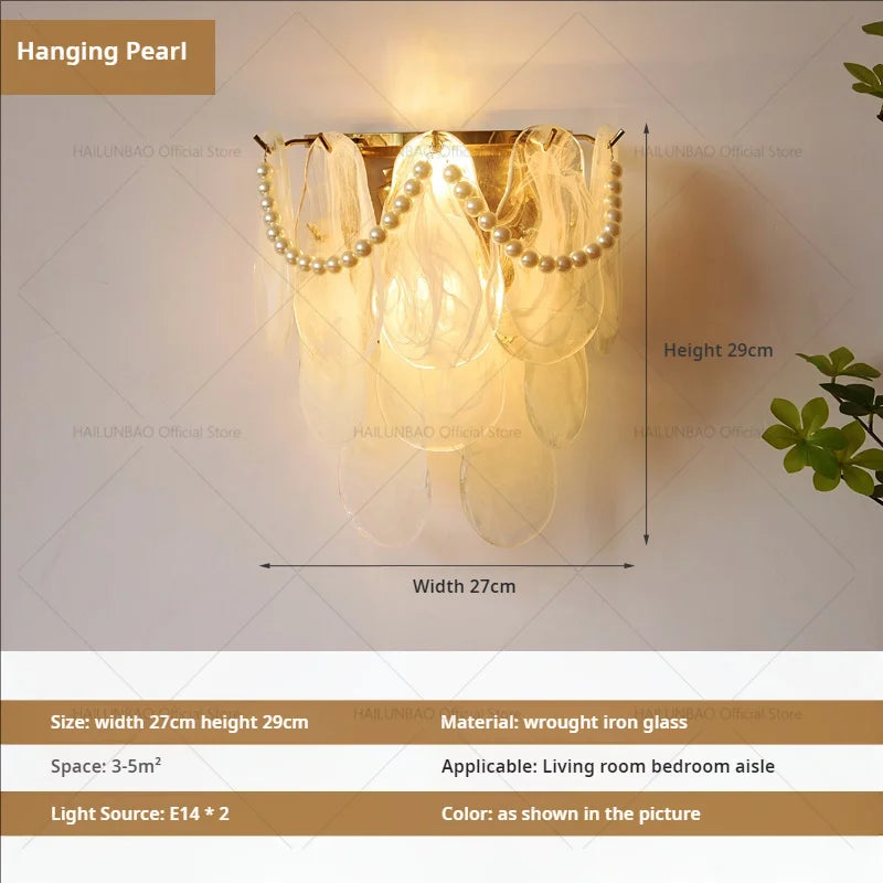 DecorBites™ مصباح حائط زجاجي كريستالي فاخر للممرات وغرف المعيشة وغرف النوم والإضاءة في الممرات