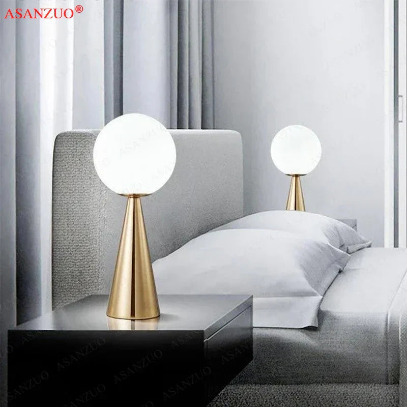 DecorBites™ Cone Glass Table Lamp for Bedside Art, Bar, Cafe, and Living Room Decor