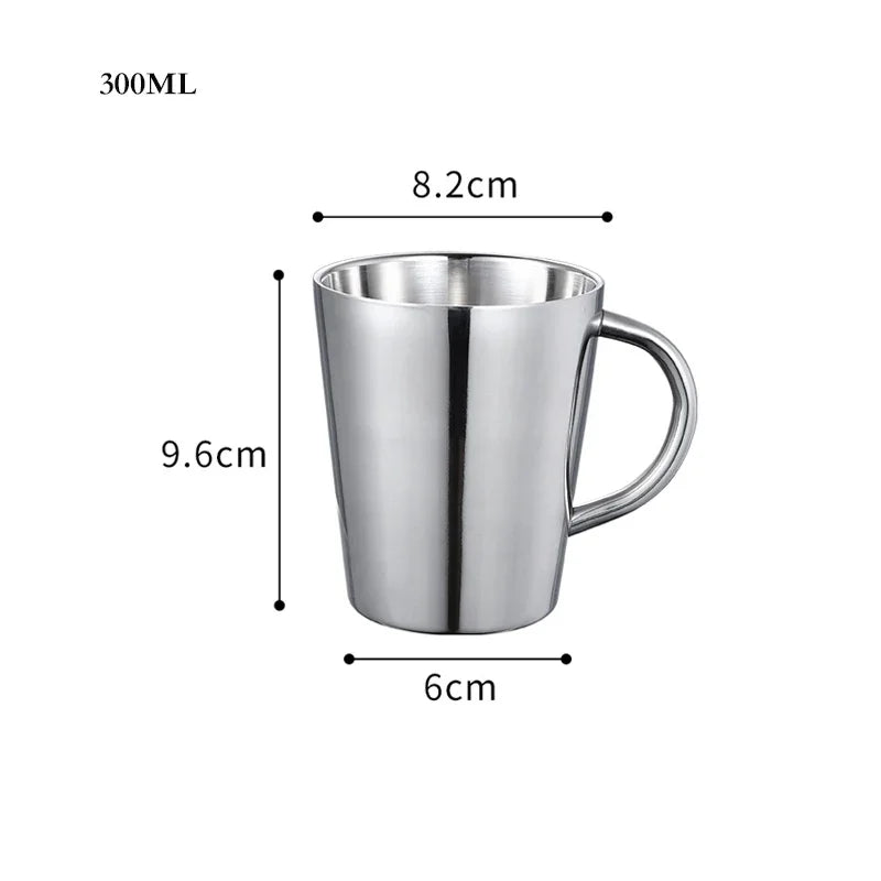 DecorBites™ Double-Layer Stainless Steel Thermal Mug with Handle for Coffee and Beer