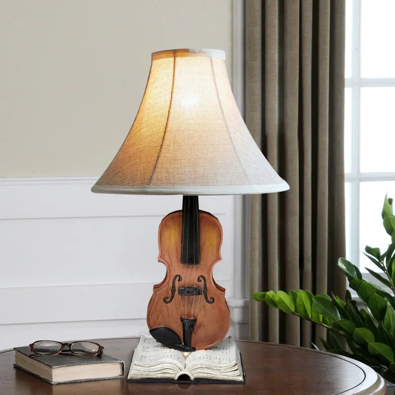 Lampe de table LED Violon DecorBites™ pour enfants - Lampe sur pied moderne en tissu pour chambre