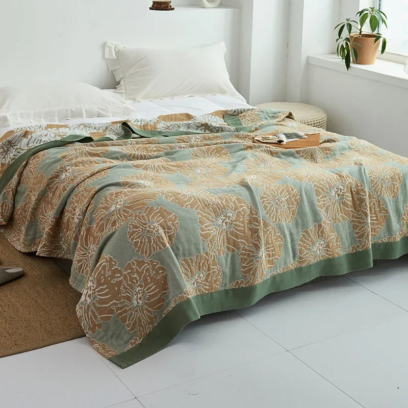 DecorBites™ Cotton Gauze Towel Throw Blanket - Soft and Cozy Bedspread for All Seasons